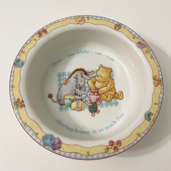 2001 Disney Royal Doulton Winnie the Pooh Baby Bowl Eeyore and Piglet Honey - Picture 16 of 16
